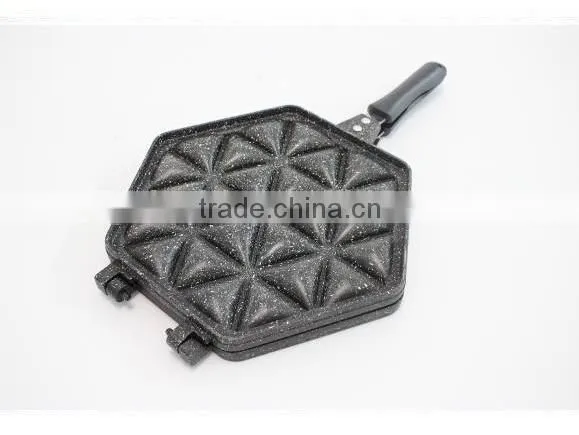 New design Hexagonal cast iron skillet with handle