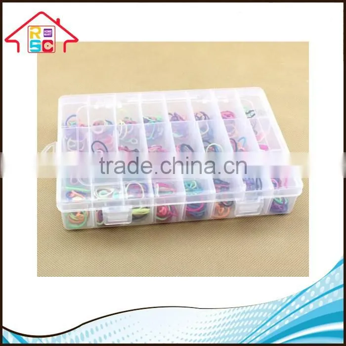NBRSC 24 Compartment Adjustable Clear Plastic Storage Box Jewelry Tool Container
