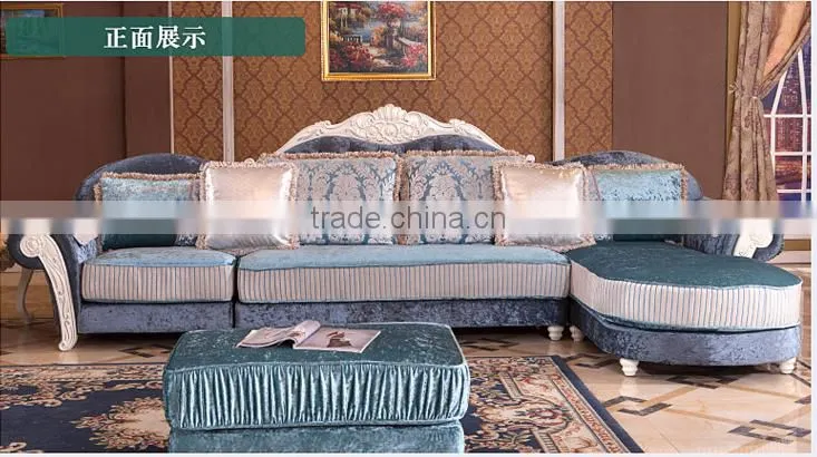 M09 Living Room Furniture L Shaped Luxury Fabric Sofa