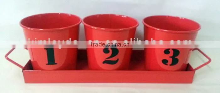 set 4 pcs decorative indoor herb pot set garden pots herb pot set