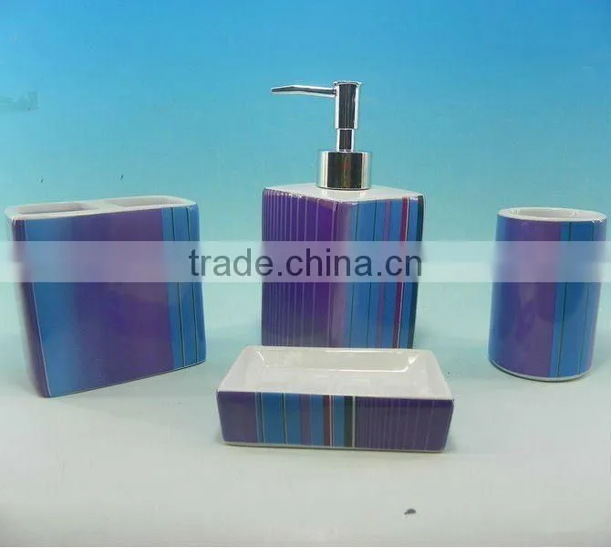 2012 hot sale square full printing 4pcs ceramic sanitary ware
