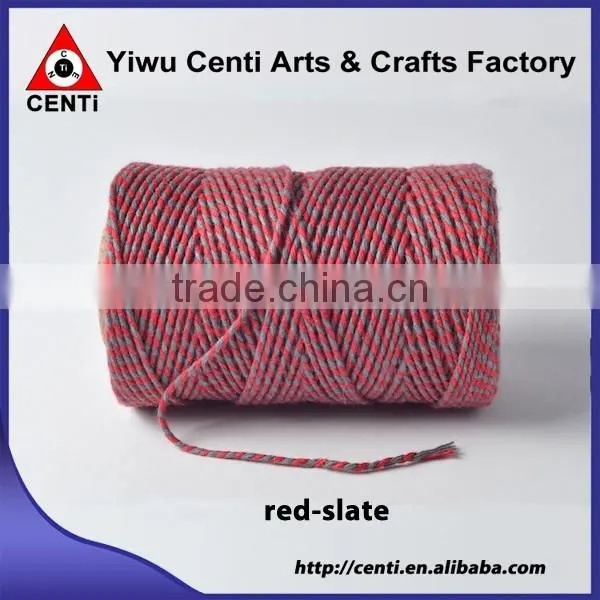 Factory sale red and green coloured original cotton bakers twine for chiristmas