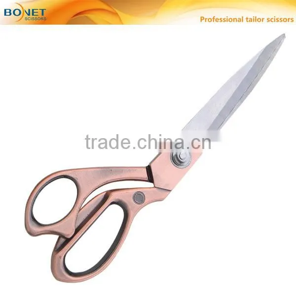 S13002G CE Certificated 9-1/2" professional gold heavy-duty tailor brass scissors