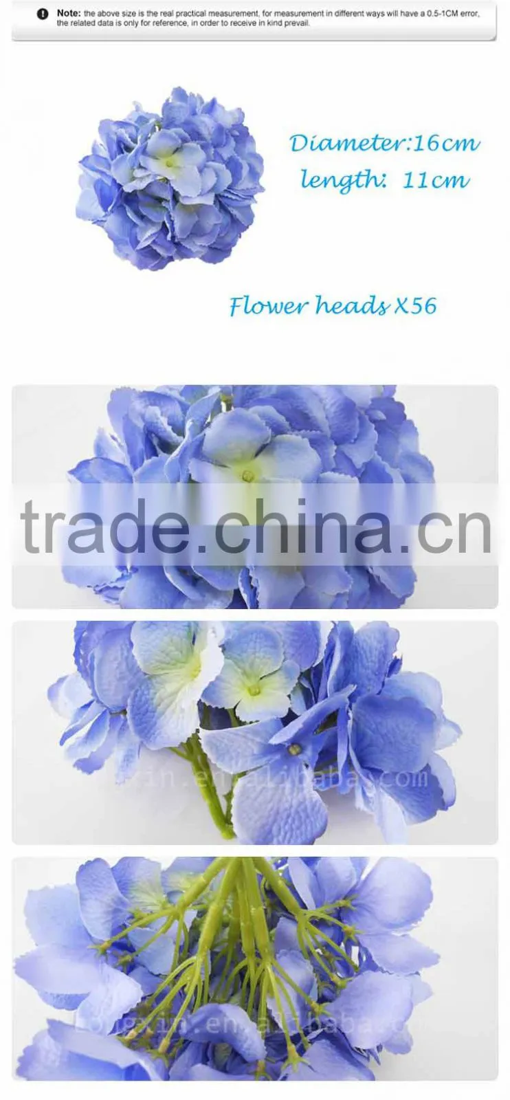 centerpieces flower artificial hydrangea head