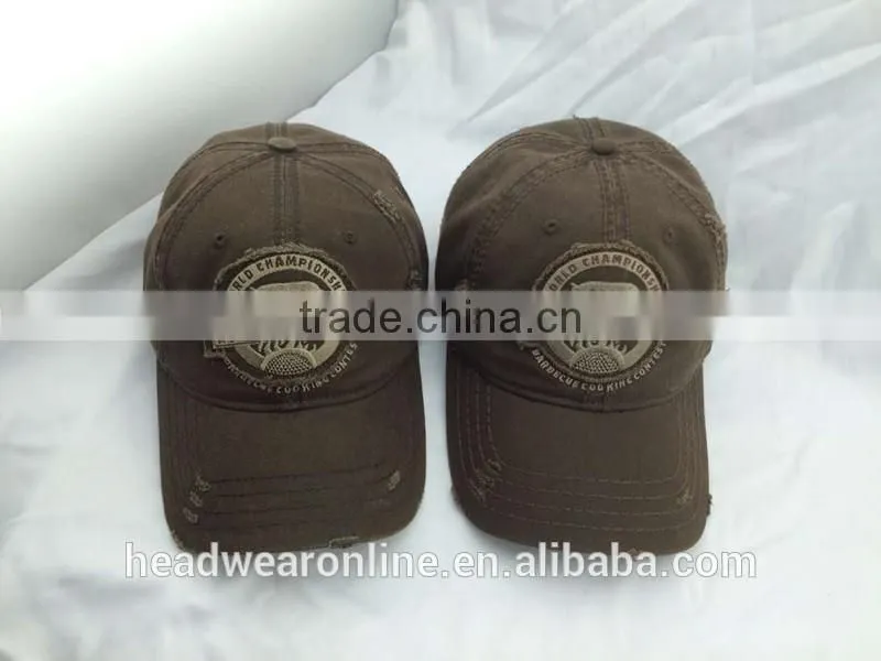 Custom Washed Distressed Leisure Baseball Caps with Embroidery Patch