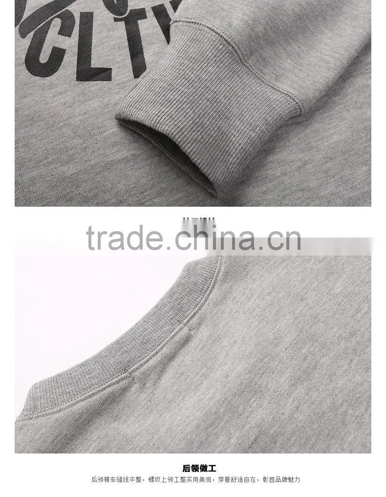 Printed pattern custom cotton sweatshirt without hood
