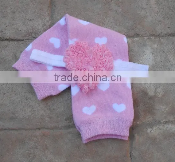 Factory wholesale baby products red knit baby leg warmers with bow easter baby products