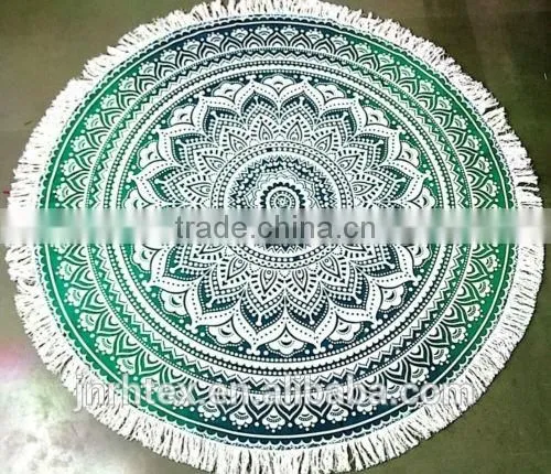 100% cotton custom reactive printing round towel beach
