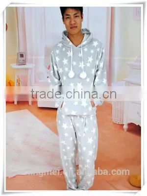 pajamas for adult men's hooded winter sleepwear