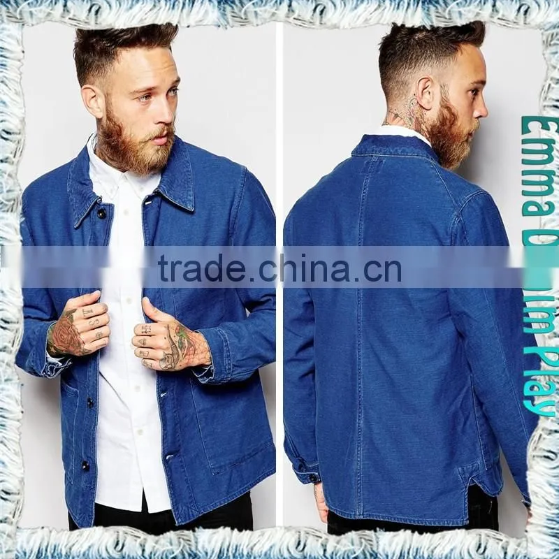 2016 ashion Design Mens Best Quality Regular Fitted Chic Blue Denim Jackets Wholesale