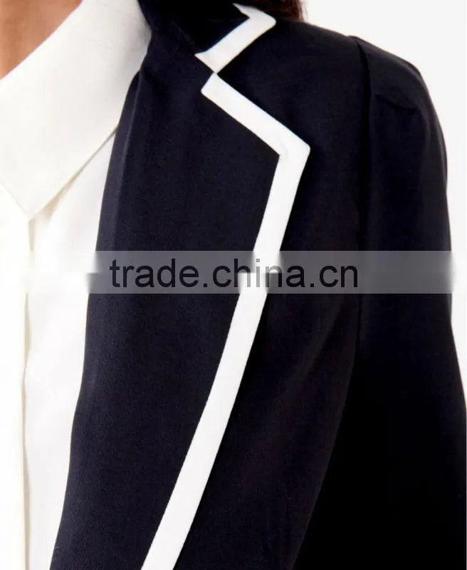 Contrast Single Button Blazer