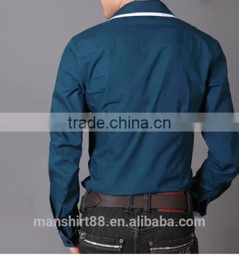 mens slim fit solid color button down collar dress shirt