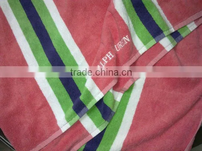 Velour stripe bath towel