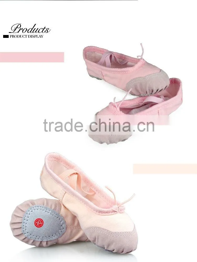 Wholesale High Quality Girls Ladies Women Suede Sole Dance Shoes Canvas Cotton Ballet Flat Black White Red Pink Beige