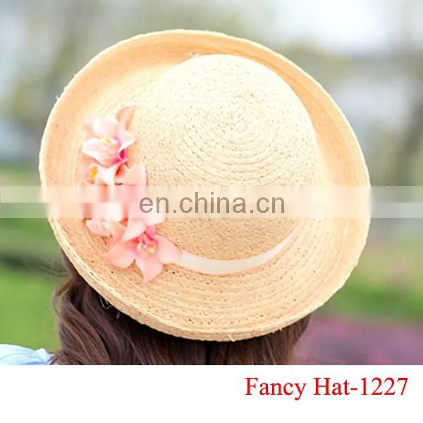 Custom Beautiful Raffia crochet straw hat wholesale