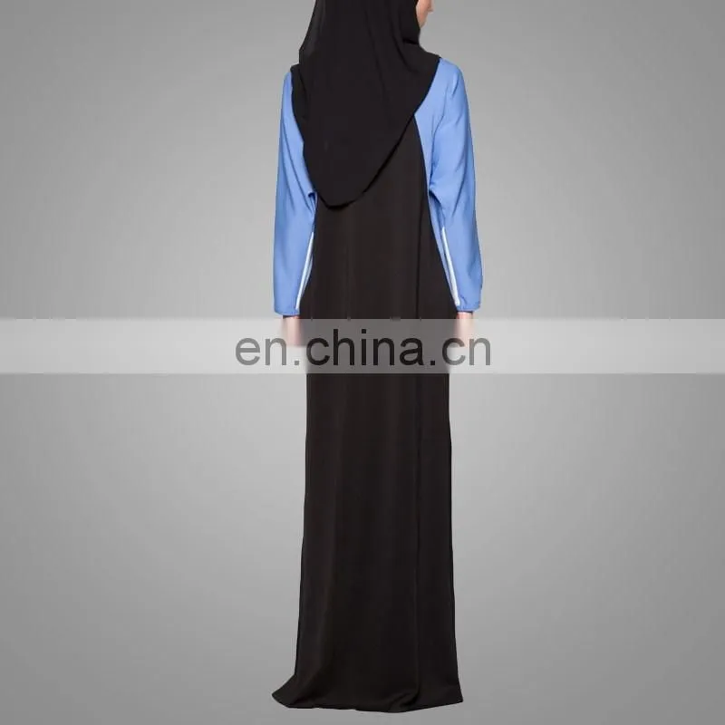 Cheap price Malaysia abaya contrast muslim chiffon women kaftan 2017