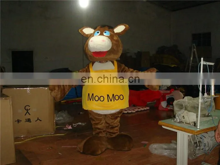 2016 funny and happy adult milk cow mascot costume