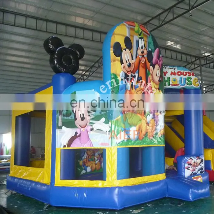 Popular mickey inflatable bouncer castle blue baby bouncer inflatable castle slide for sale