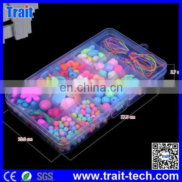 15 Grid Tool Box DIY Colorful ABS Bead Bracelet Kids Decorate Toy