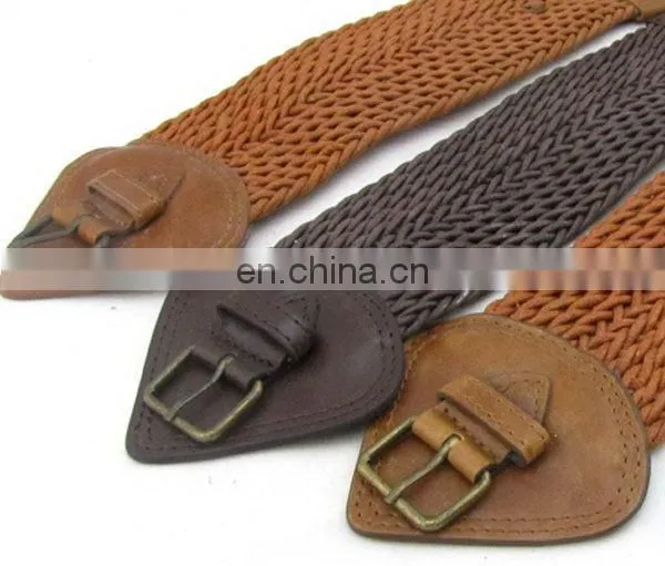 Fahion Elastic Braided Belt For Women Leather Bullet Belt