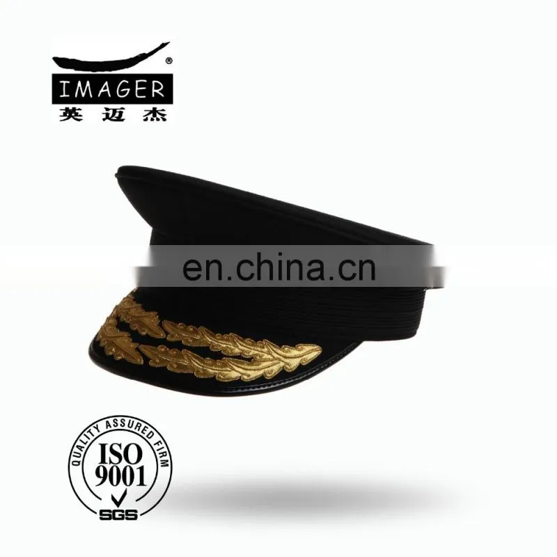 Customized Air Force Warrant Officer Peaked Cap with Gold Embroidery