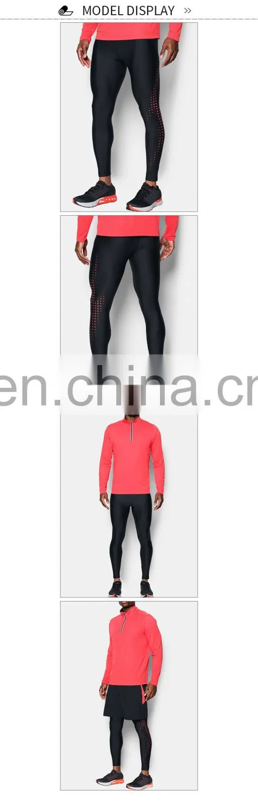 workout nylon black elastic fitness winter sublimated cycling sport gym running compression tights men
