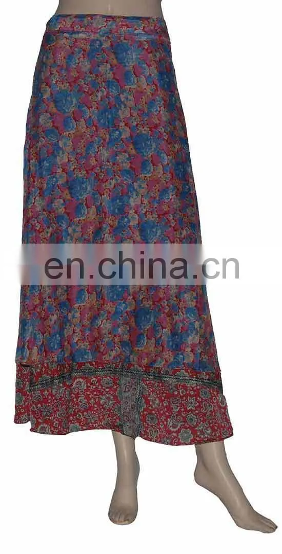 Buy Online Vintage Silk Sari Wrap round Skirt Long Length
