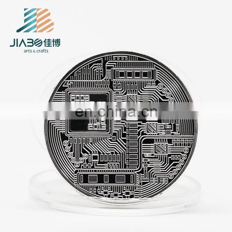 Custom design gold silver copper plating metal challenge coin Bitcoin promotion coin