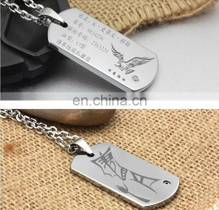Bullet couple dog tags with long chain custom