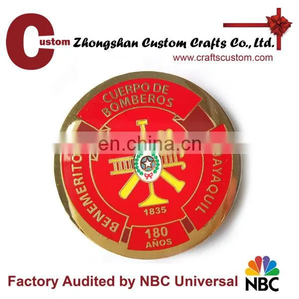 Custom 3D logo gold plated cloisonne commemorative challenge coin