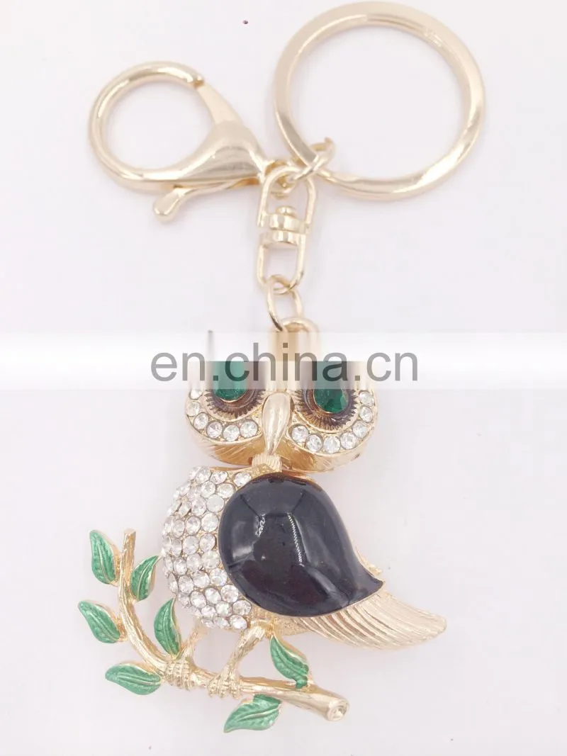 Cute Pearl Owl Keychain Purse Bag Pendant Charm Keyring Key Chain