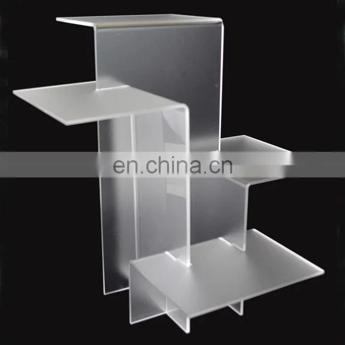 4 step white or clear acrylic display stand