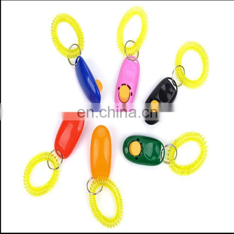 Factory direct wholesale pet cat dog training clicker with wrist strap