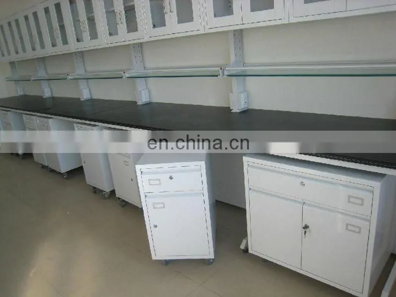 Phymarecy lab wall bench with all steel / steel wood material from China lab furniture
