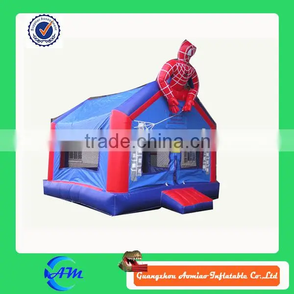 high quality 0.55mmPVC OEM inflatable bouncer spiderman inflatable bounce house