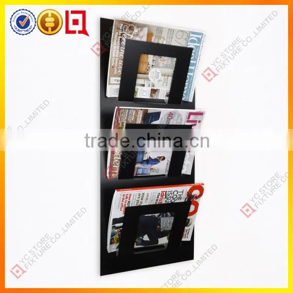 Free standing cardboard acrylic magazine display stand