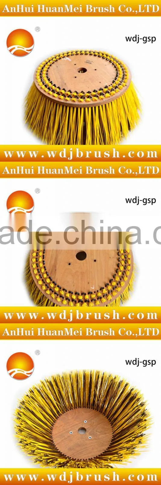 Wooden gutter broom for Tennant sweeper