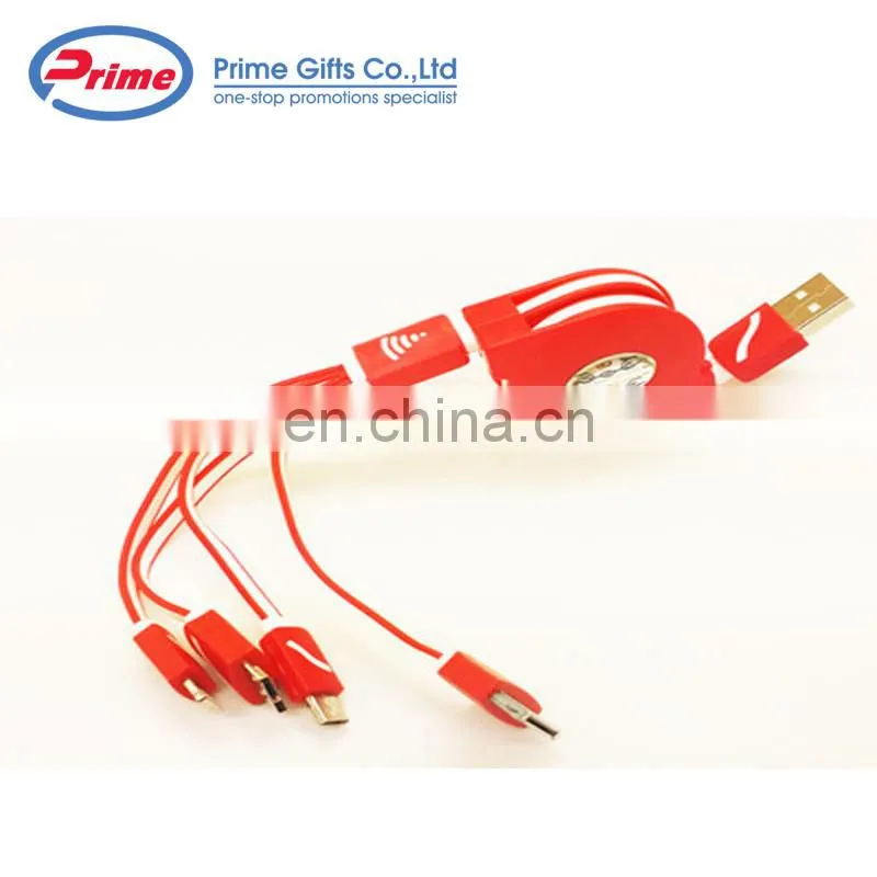 2020 Hot Selling 4 in 1 colorful USB Extension Charging Cable with your logo