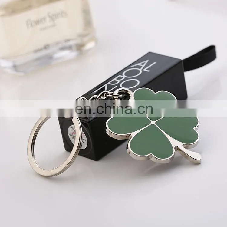 High Quality Green Leaf clover Keychain Fashion Creative Beautiful Four Leaf Clover Lucky Key Chain Jewelry