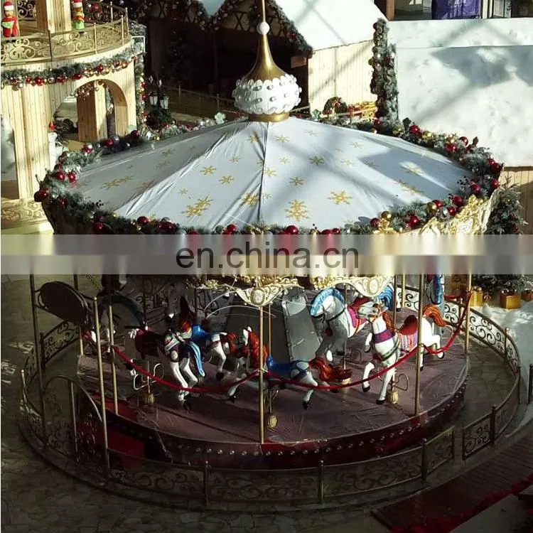 Fairground equipment christmas playground carousel kids and adult merry go round horse for sale