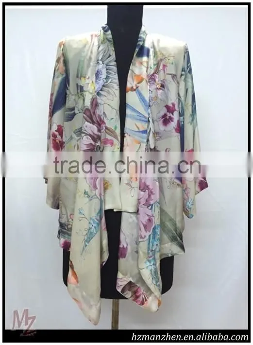 2016 New silk printed elegant latest design ladies tops