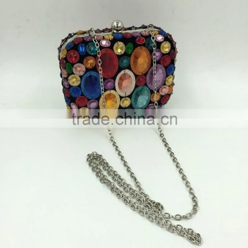 hot sale colorfull rhinestone clutch bag have stock