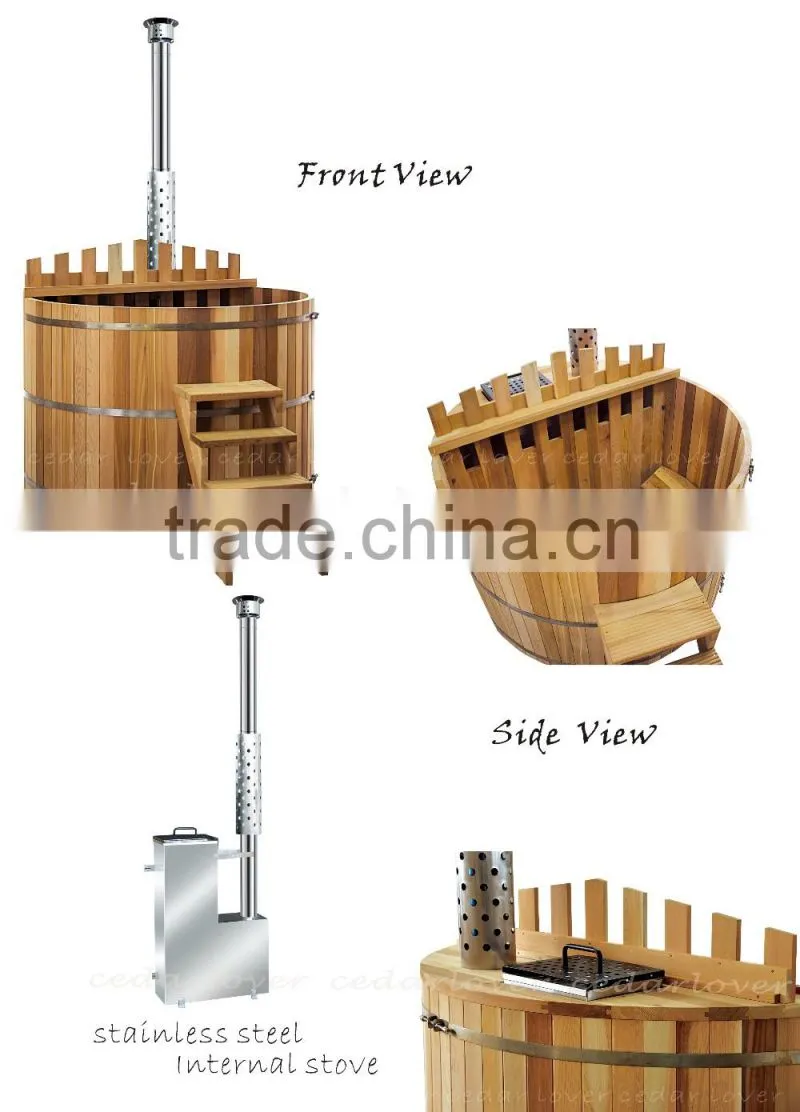 Elegant outdoor stove round tube wooden barrel