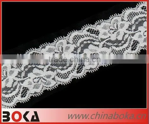 Latest design high quality rhinestones bridal lace trim