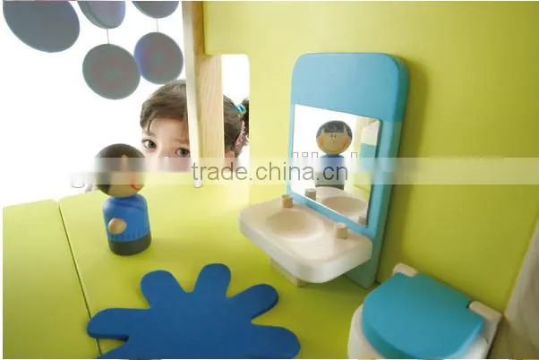 High quality diy wooden play doll house,solid wood dollhouse,wooden doll house furniture