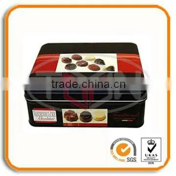 square chocolate tin box