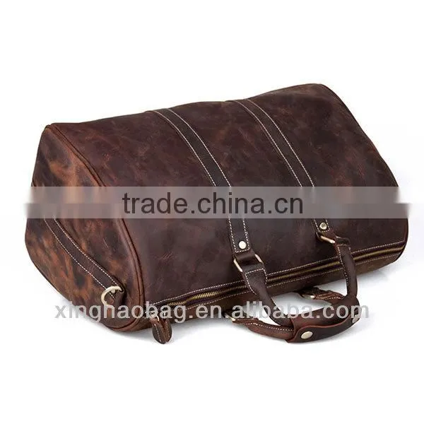 Custom printed tote leather travelling bag