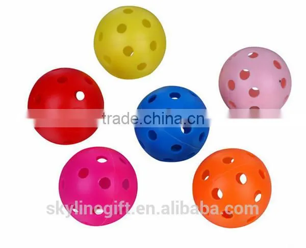 PP/PE/EVA plastic sports ball, wiffle sports ball with hole for promotional