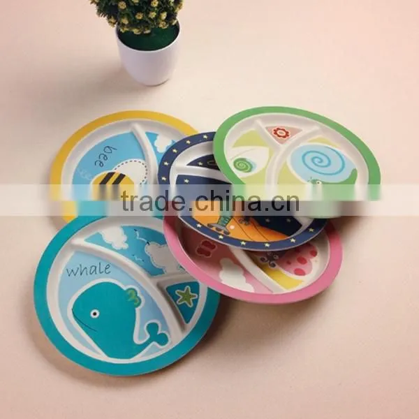 high quality cow bamboo fibre kids plates