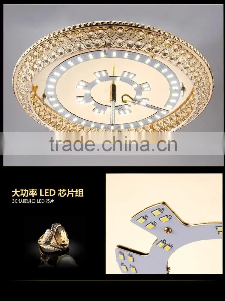 60W Modern Luxury LED Crystal Ceiling Light Living Room LED Absorb Dome Light SMD Double-Color